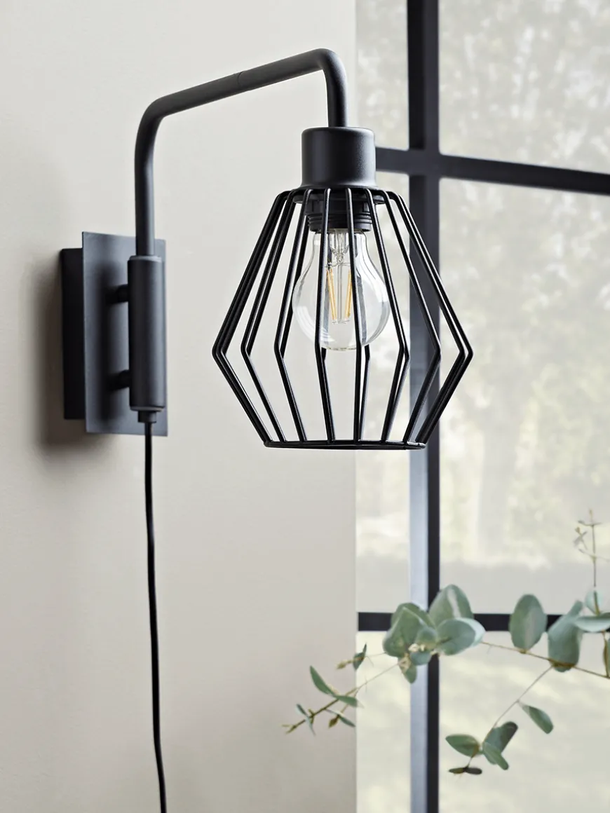 Caged Industrial Wall Light