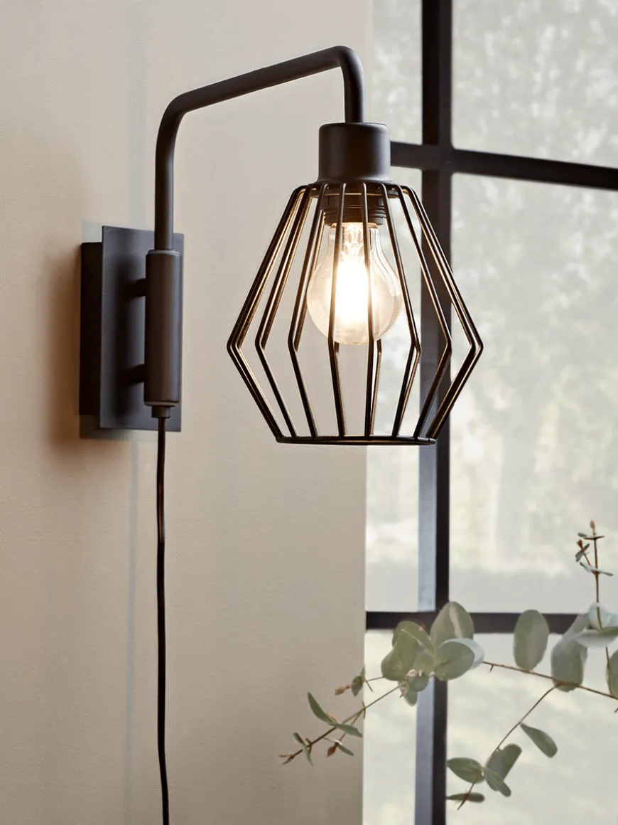 Caged Industrial Wall Light