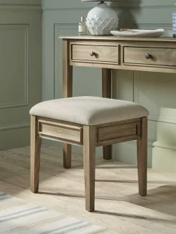 Camille Dressing Table Storage Stool - Limewashed