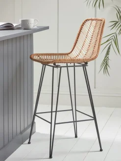 Chevron Flat Rattan Counter Stool