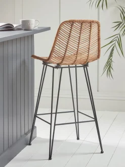 Chevron Flat Rattan Counter Stool