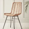 Chevron Flat Rattan Dining Chair