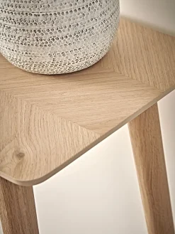 Chevron Oak Console Table