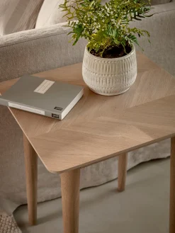 Chevron Oak Side Table