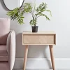 Chevron Oak Side Table