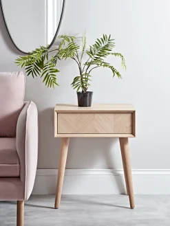 Chevron Oak Side Table