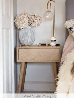 Chevron Oak Side Table