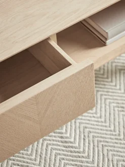 Chevron Oak Storage Coffee Table