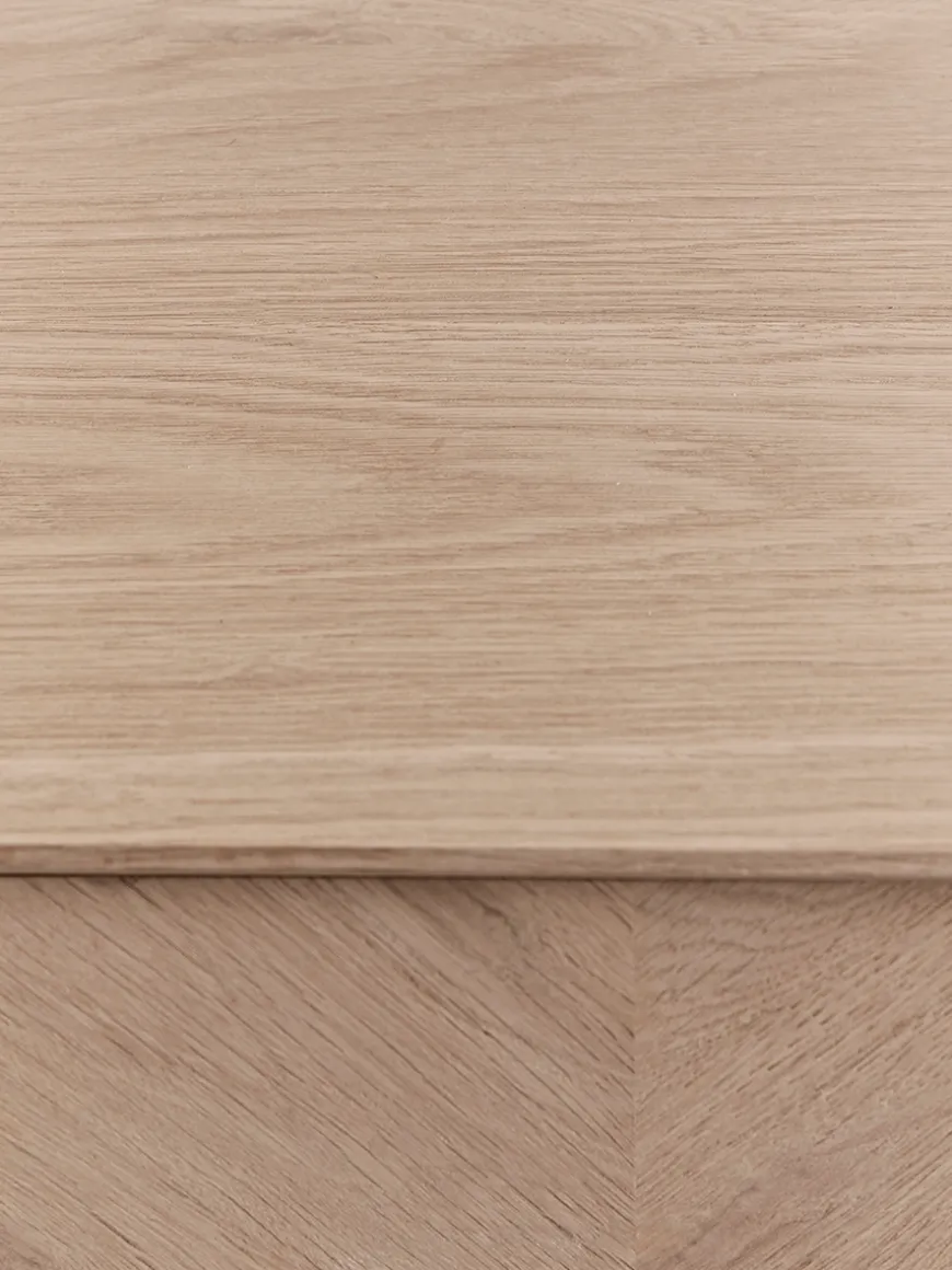 Chevron Oak Storage Console Table