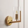 Column Glass & Brass Wall Light
