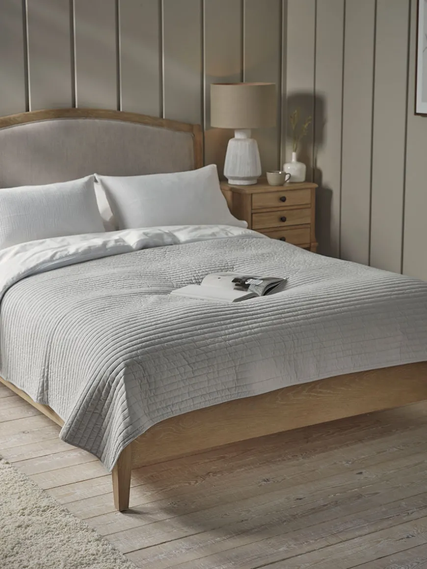 Cotton Bedspread - Pewter Grey
