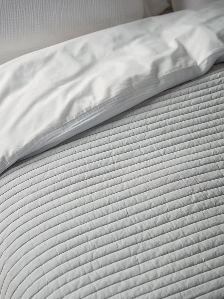 Cotton Bedspread - Pewter Grey