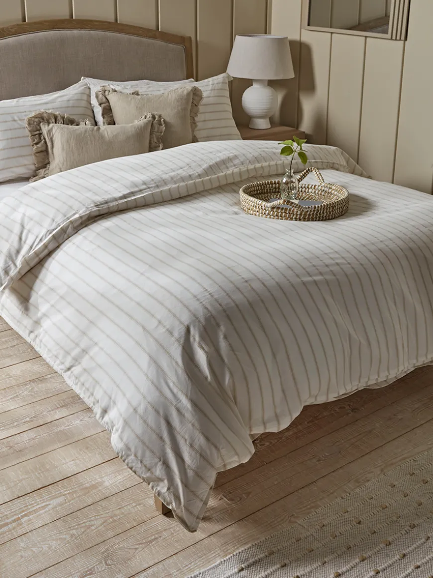 Cotton Double Duvet Cover Set - Chevron Stripe