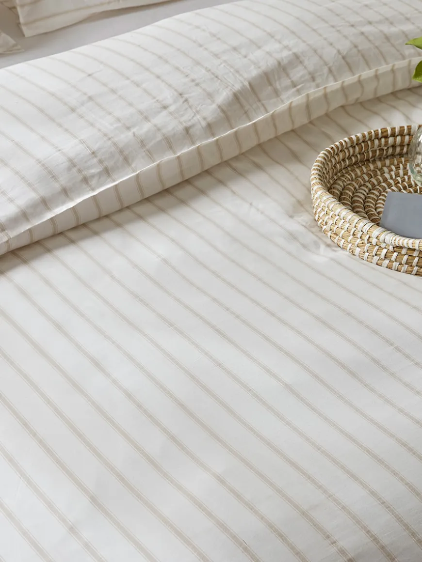 Cotton Double Duvet Cover Set - Chevron Stripe
