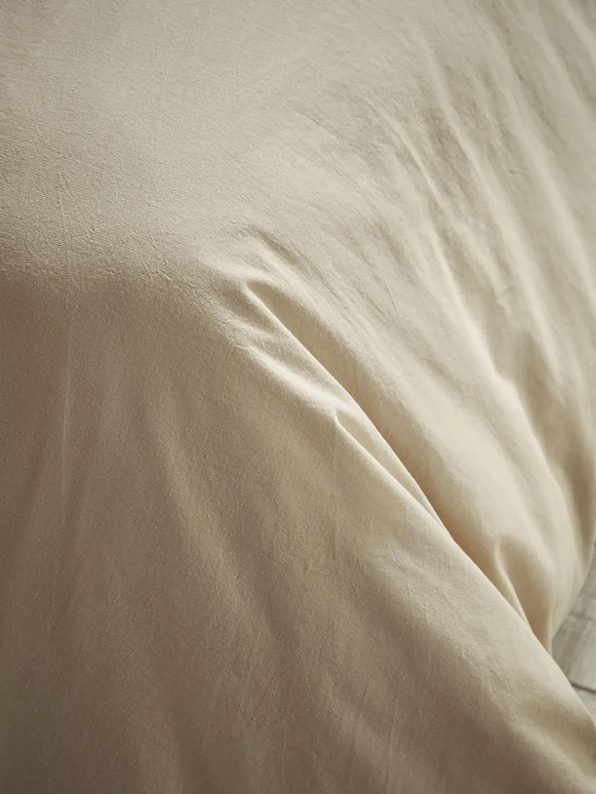 Cotton Double Duvet Cover Set - Flax