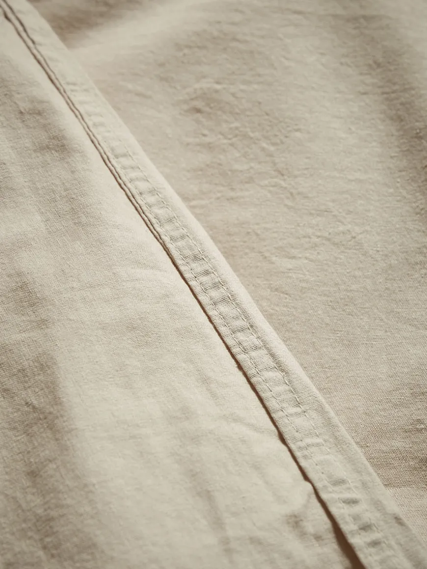 Cotton Double Duvet Cover Set - Flax
