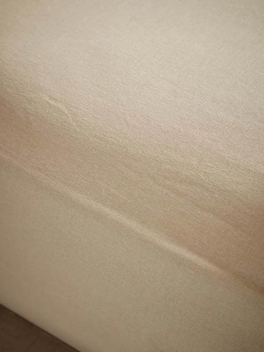 Cotton Double Fitted Sheet- Flax