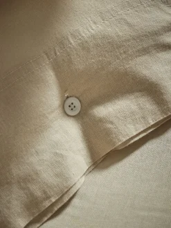 Cotton King Duvet Cover Set - Flax