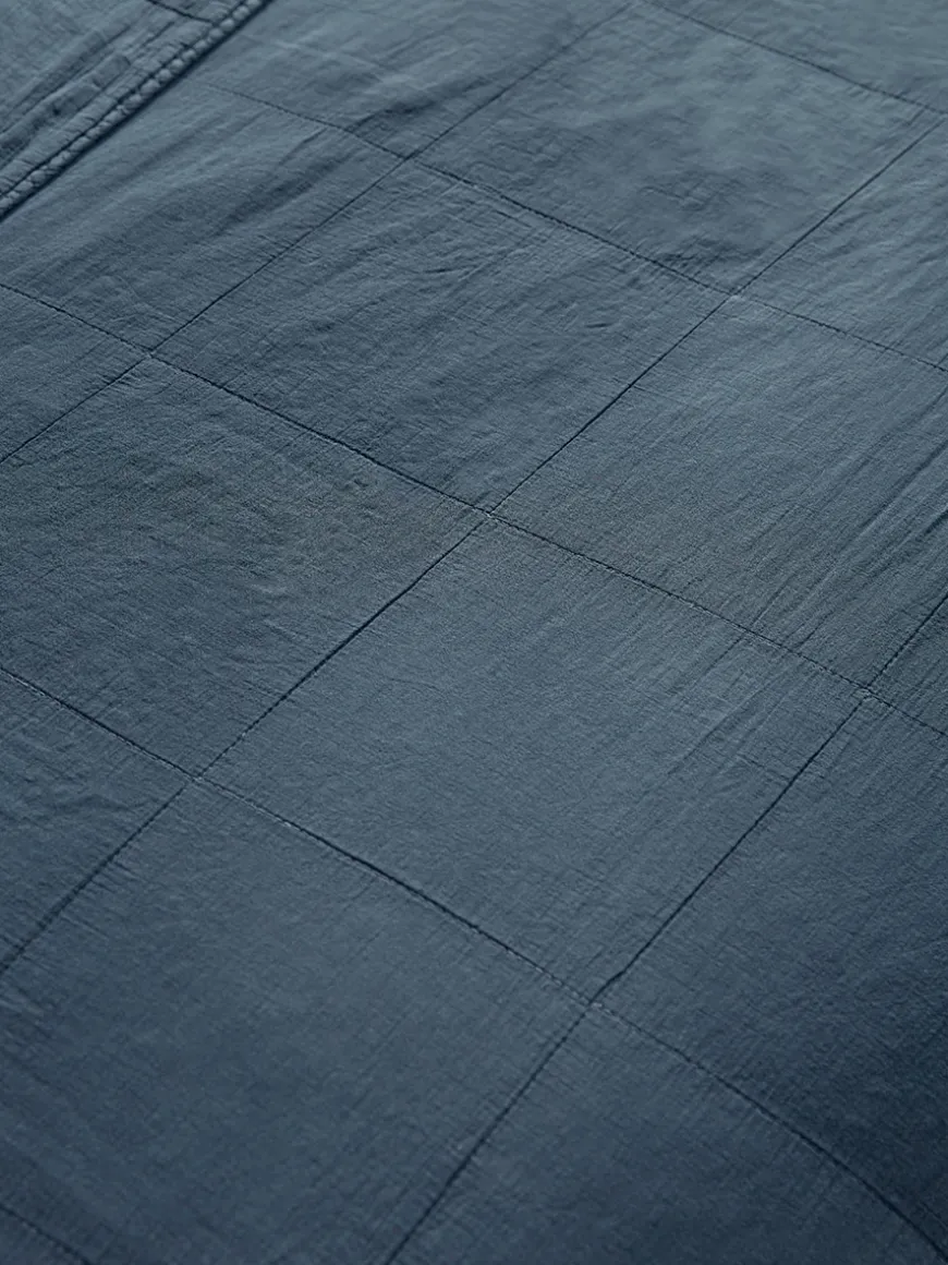Cotton Quilted Bedspread - French Blue