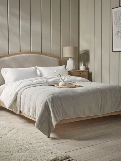 Cotton Quilted Bedspread - Grey