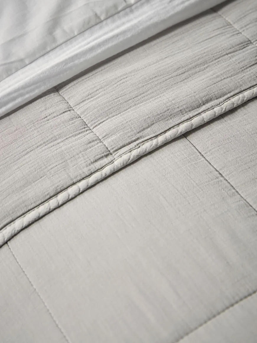 Cotton Quilted Bedspread - Grey