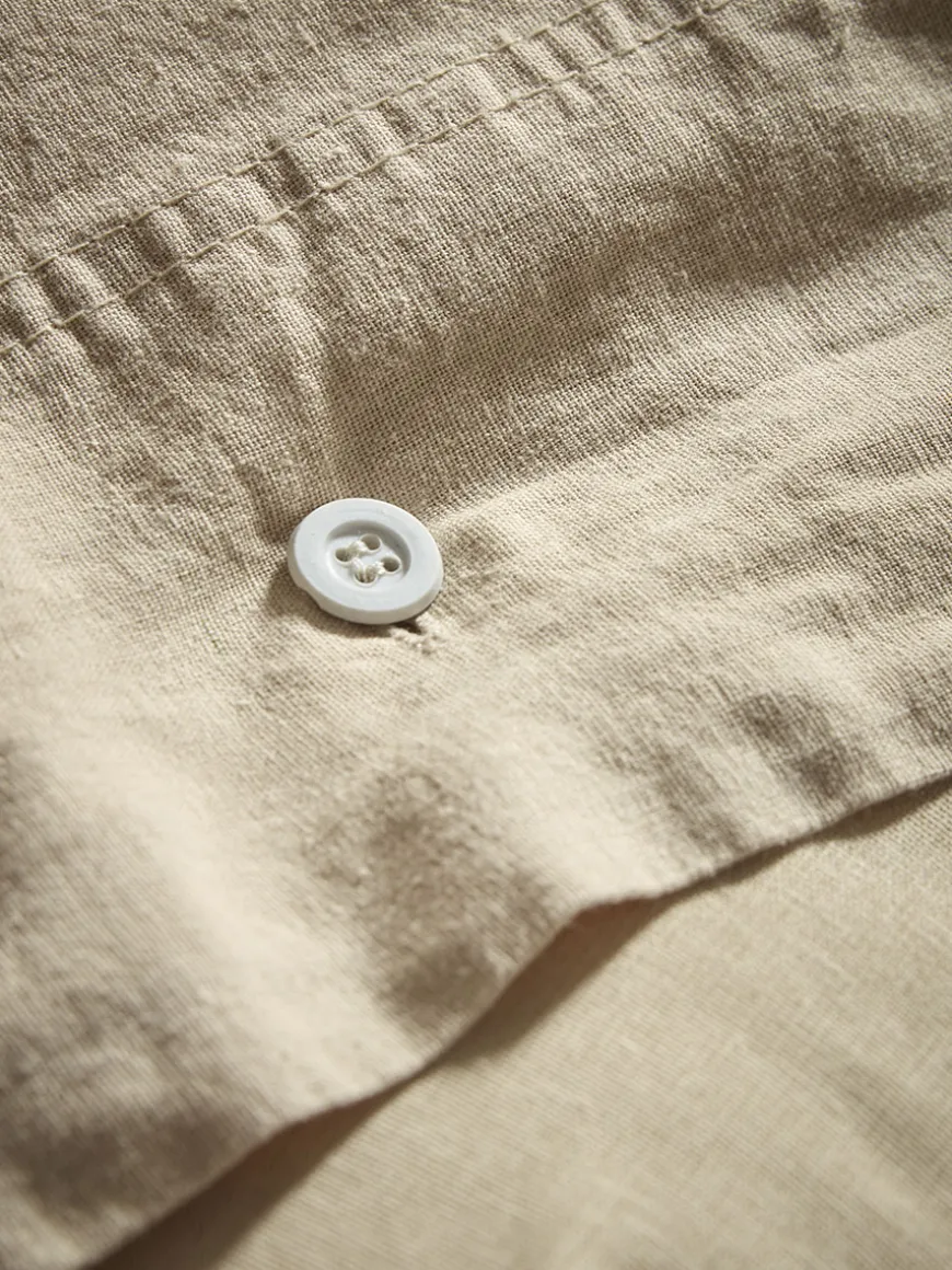 Cotton Super King Duvet Cover Set - Flax