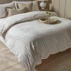 Cotton Super King Duvet Cover Set - Chevron Stripe