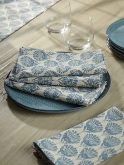 Cotton Table Runner - Swedish Blue Print