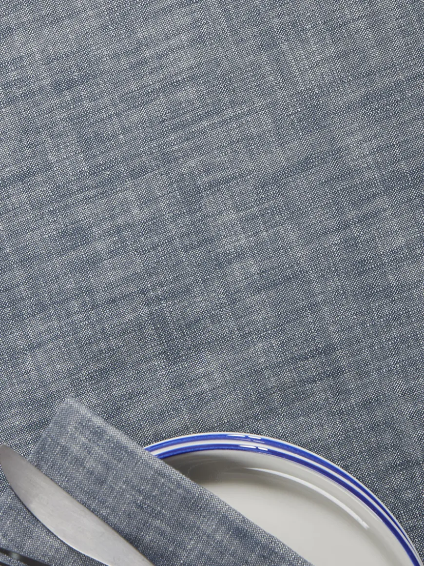 Cotton Tablecloth - Slate Blue