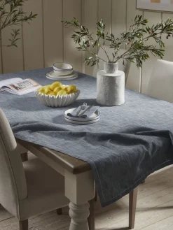 Cotton Tablecloth - Slate Blue