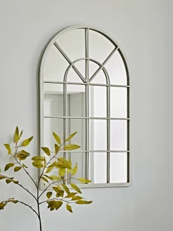 Cream Arched Window Mirror