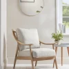 Curved Arm Mid Century Chair - Linen