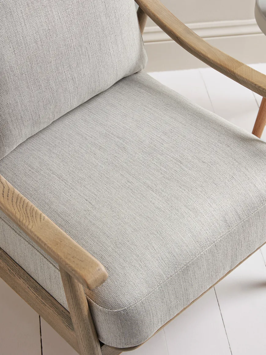 Curved Arm Mid Century Chair - Linen