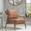 Curved Arm Mid Century Chair - Leather