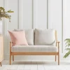 Curved Arm Mid Century Sofa - Linen