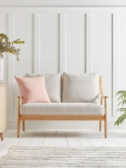 Curved Arm Mid Century Sofa - Linen