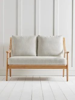 Curved Arm Mid Century Sofa - Linen