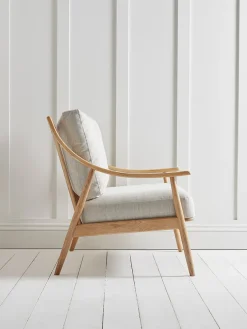 Curved Arm Mid Century Sofa - Linen
