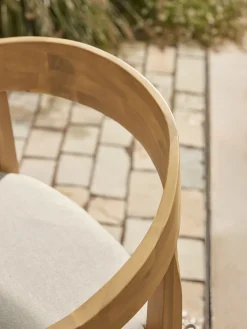 Curved Back Acacia Bar Stool