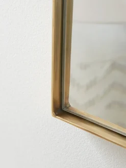 Curved Topped Wall Mirror - Brass