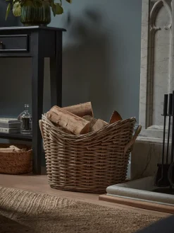 Curved Wicker Log Basket