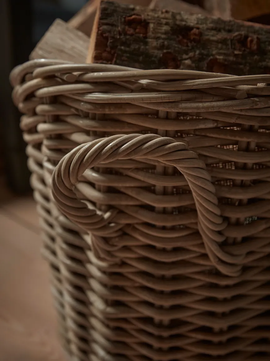 Curved Wicker Log Basket
