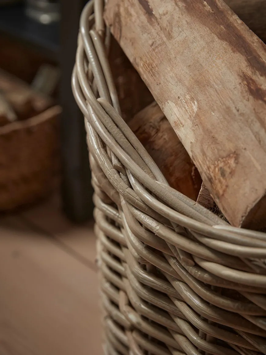 Curved Wicker Log Basket