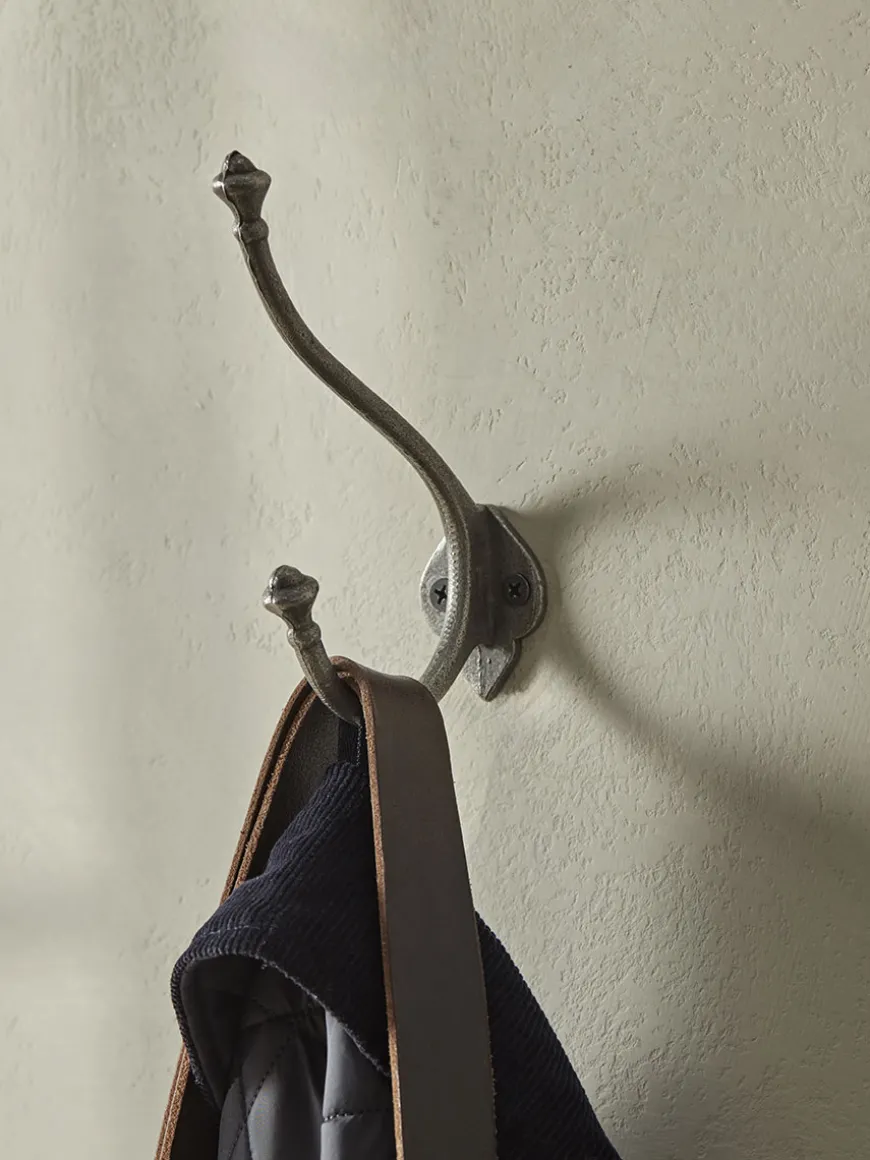 Decorative Double Coat Hook - Cast Iron