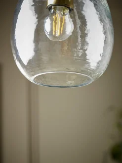 Dimpled Glass Pendant - Dome