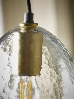 Dimpled Glass Pendant - Dome