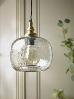 Dimpled Glass Pendant - Squoval