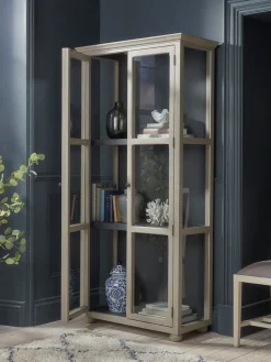 Distressed Birch Display Cabinet