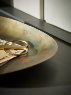 Distressed Brass Effect Tray - Large