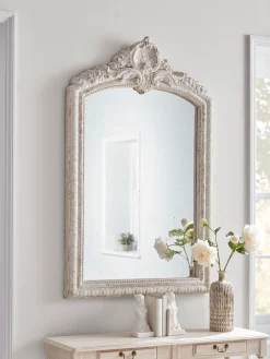 Distressed Ornate Topped Mirror